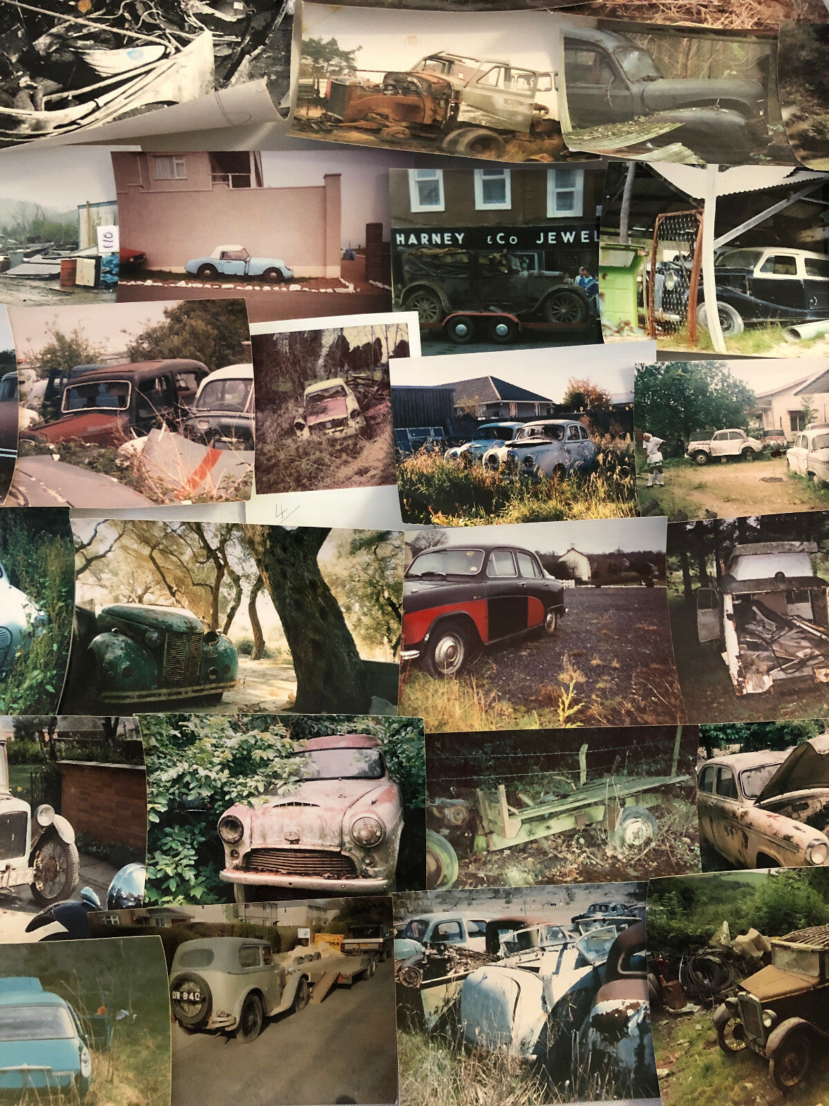 Vintage Austin Car Photo Barn Find Junkyard Parts Lot of 44 Photographs