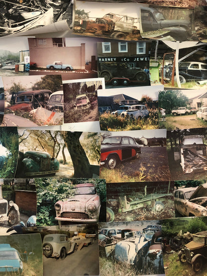 Vintage Austin Car Photo Barn Find Junkyard Parts Lot of 44 Photographs