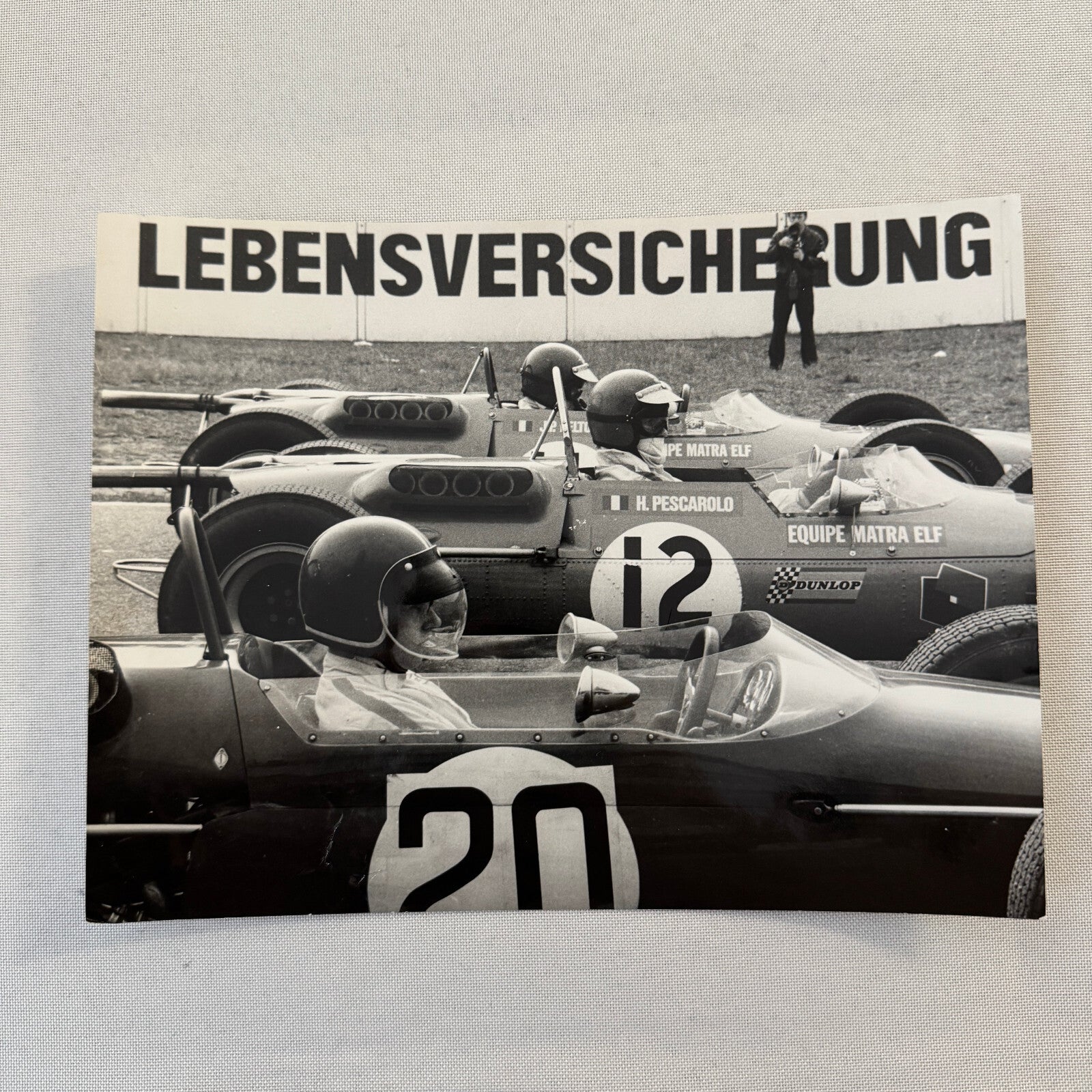 Vintage Racing Photo Photograph Henri Pescarolo Jean Pierre Beltoise  1968 F2