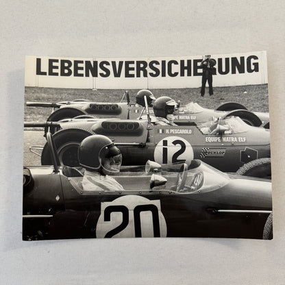 Vintage Racing Photo Photograph Henri Pescarolo Jean Pierre Beltoise  1968 F2