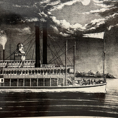 Vintage Photo Photograph Steamboat Boat Ship Mississippi Currier & Ives