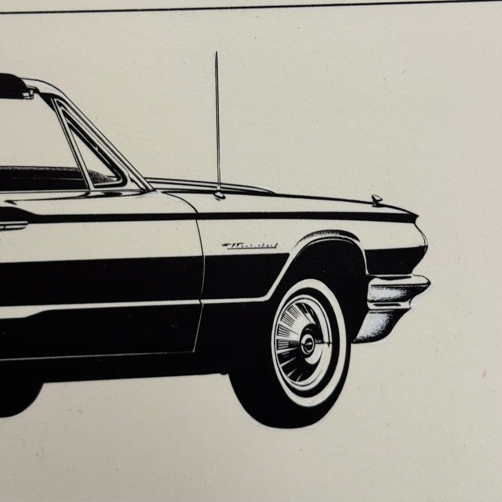 Ford Thunderbird Convertible Illustration Art Drawing Hand Drawn Robert Preis