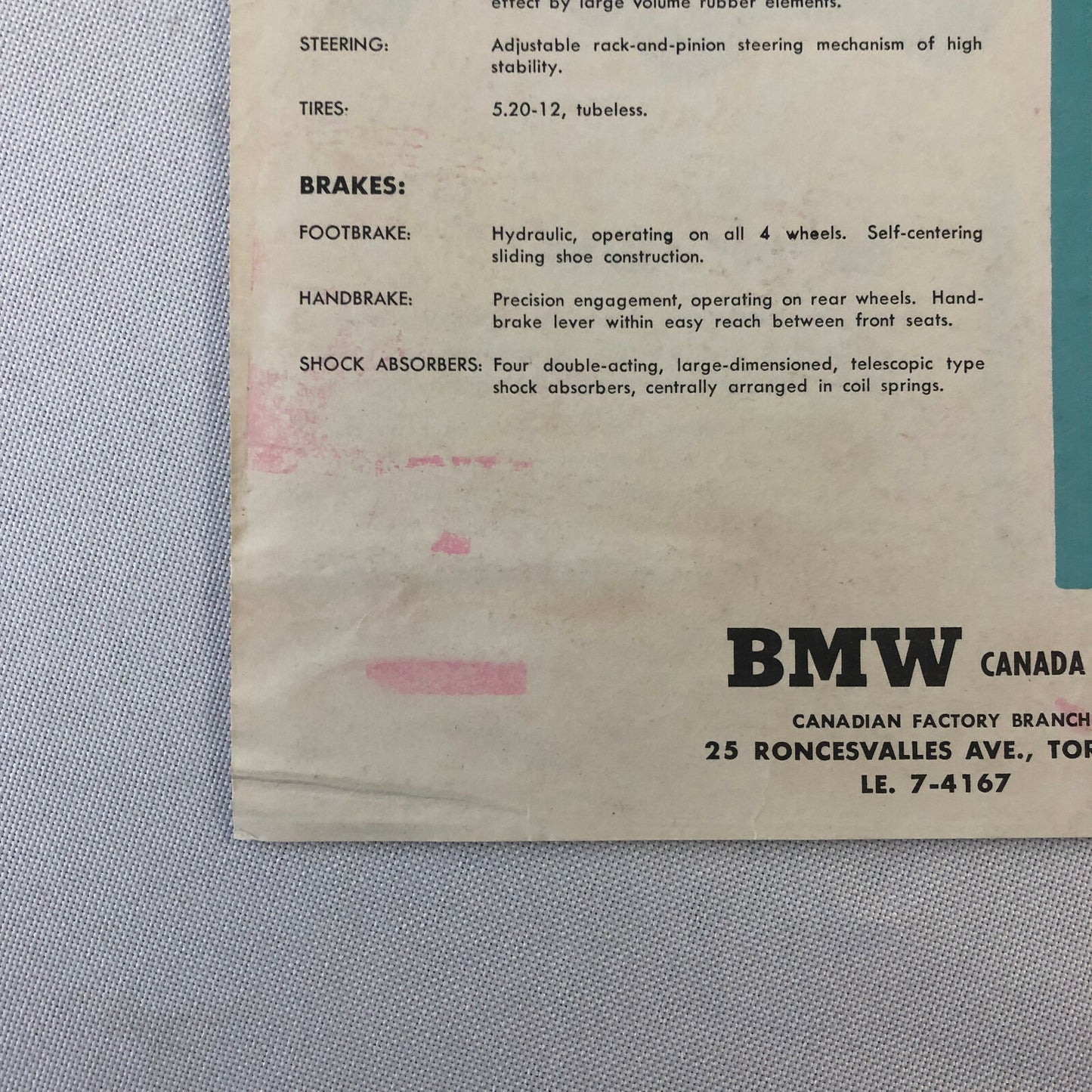 1960 1961 ? BMW 700 Sales Brochure 700 Sport Coupe & 700 4-Seater