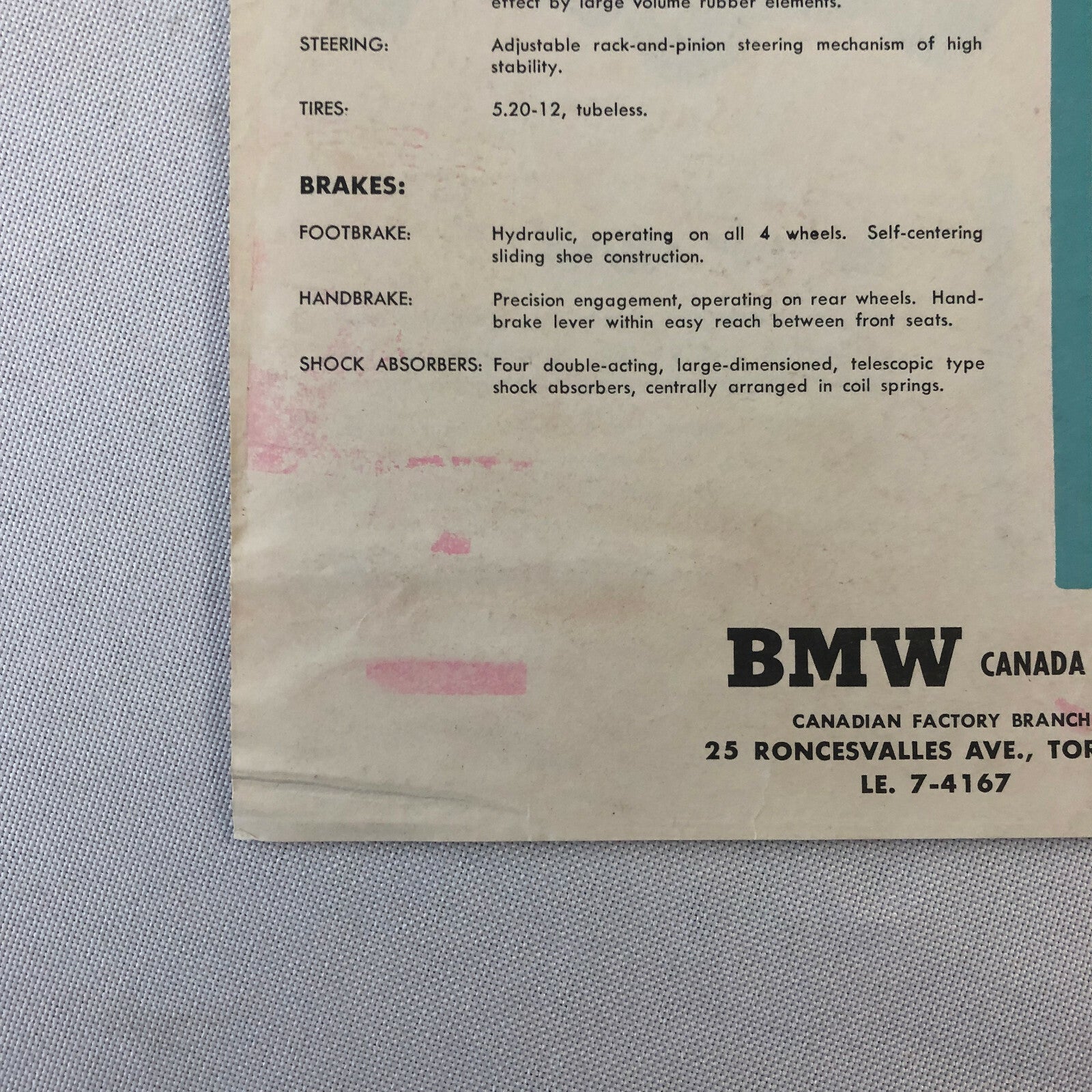 1960 1961 ? BMW 700 Sales Brochure 700 Sport Coupe & 700 4-Seater