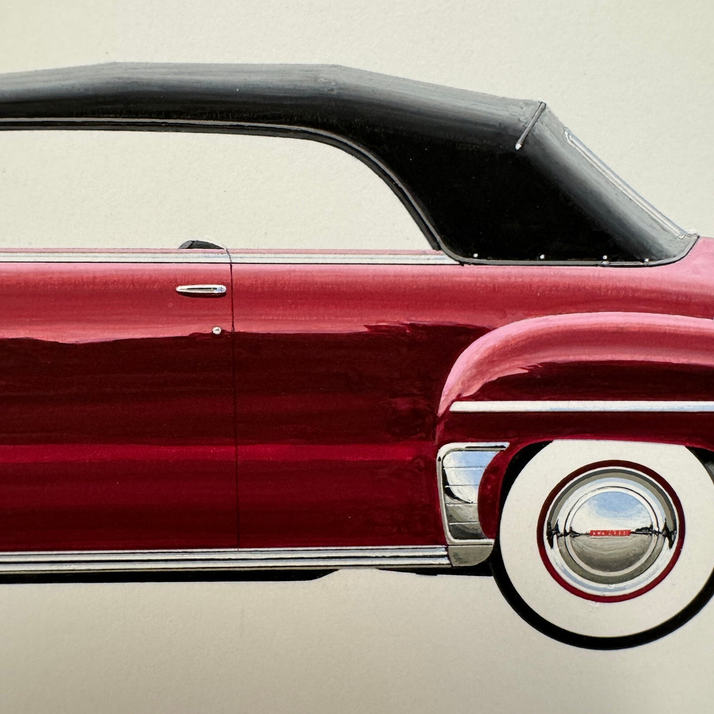 1949 Plymouth Special Deluxe Convertible Automobile Illustration Art Drawing