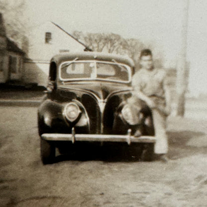 Vintage Ford Car Automobile Photo Photograph Print Snapshot Ford Deluxe