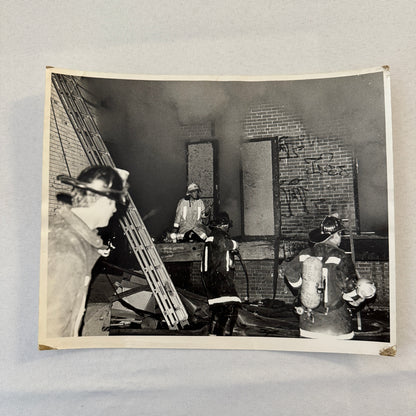 Firefighting Fire Fighter Fire Photo Photograph Print Vintage