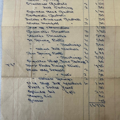 1928 Car Repair Shop Invoice Receipt Document Gwinnett Auto Repairs Montreal
