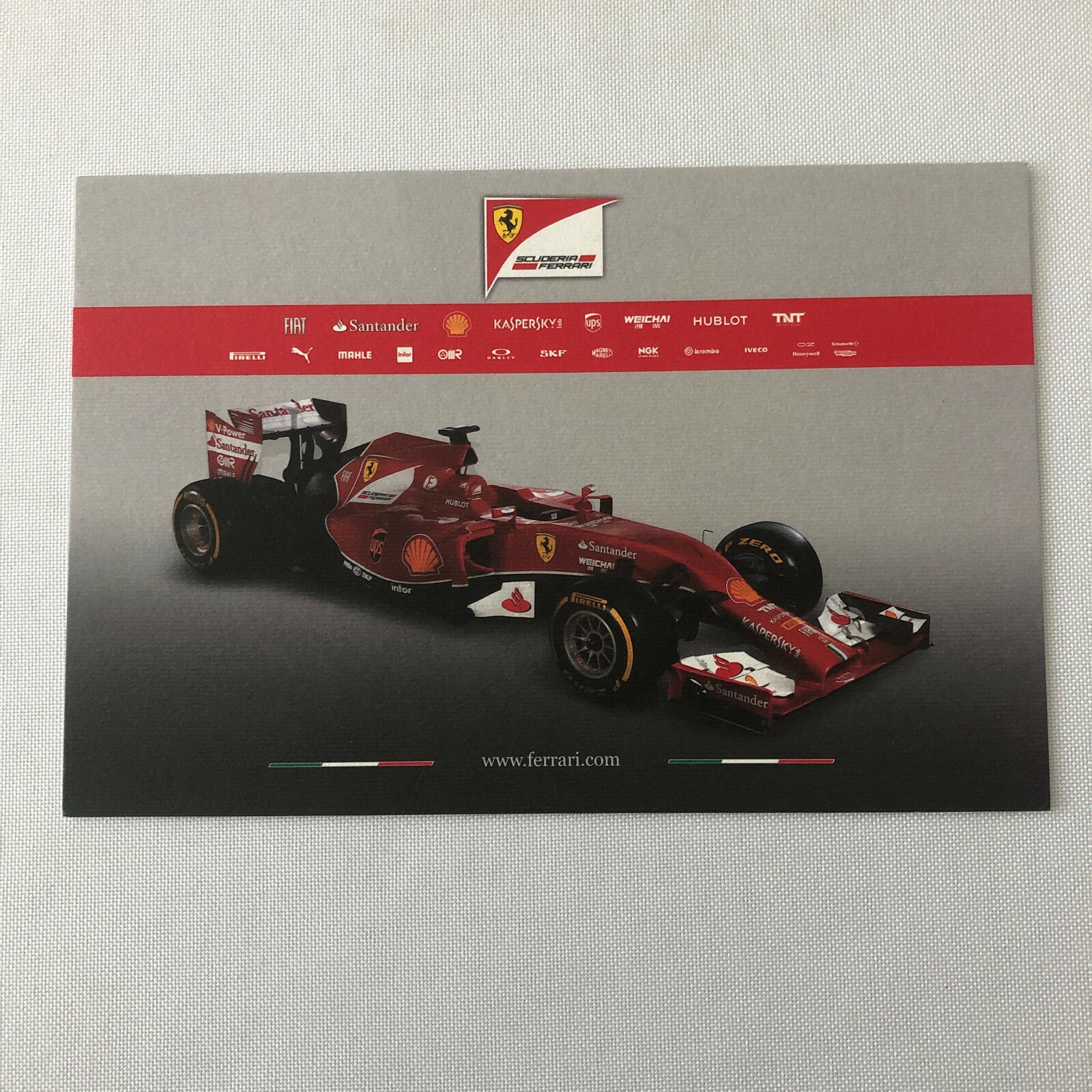 Ferrari F14-T Formula One Advertising Card Postcard Brochure F14 T F1 Car
