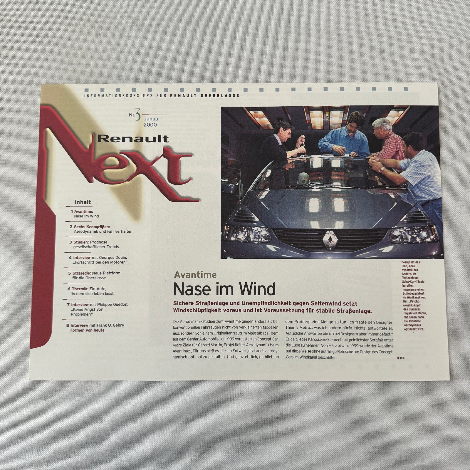 2000 Renault Next Factory Brochure Magazine German Text Concept Cars