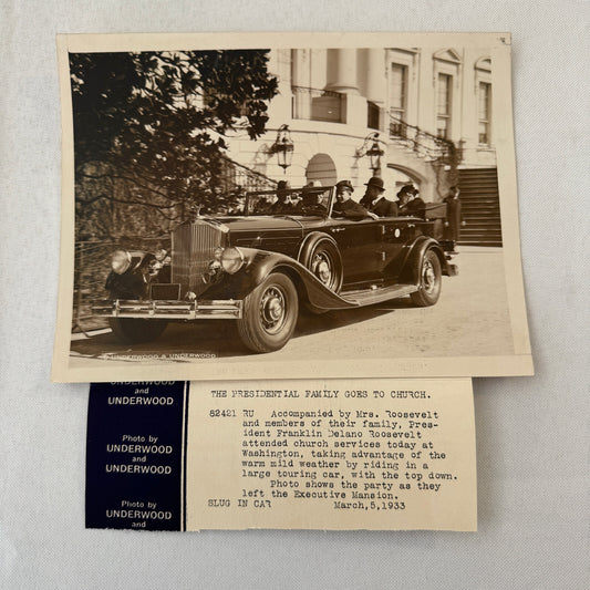 Press Photo Photograph Pierce Arrow Car Automobile President Franklin Roosevelt