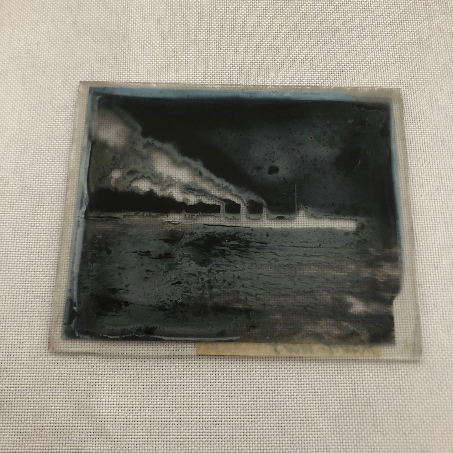 Antique Glass Plate Lantern Slide WW1 Navy Ship Military Boat World War I