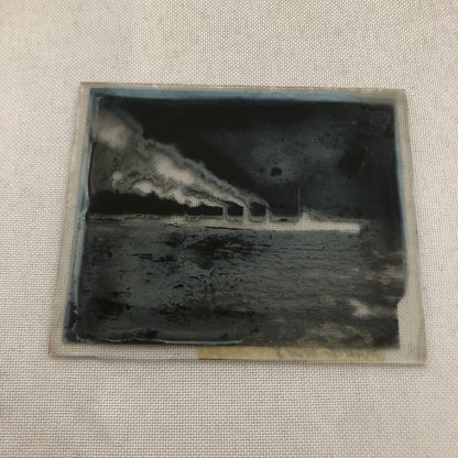 Antique Glass Plate Lantern Slide WW1 Navy Ship Military Boat World War I