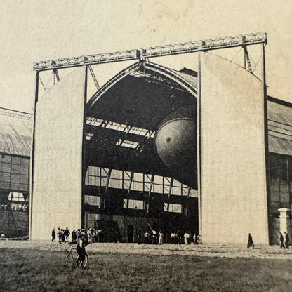 Vintage Zeppelin Airship Dirigible Postcard Post Card French Louvroie Hangar