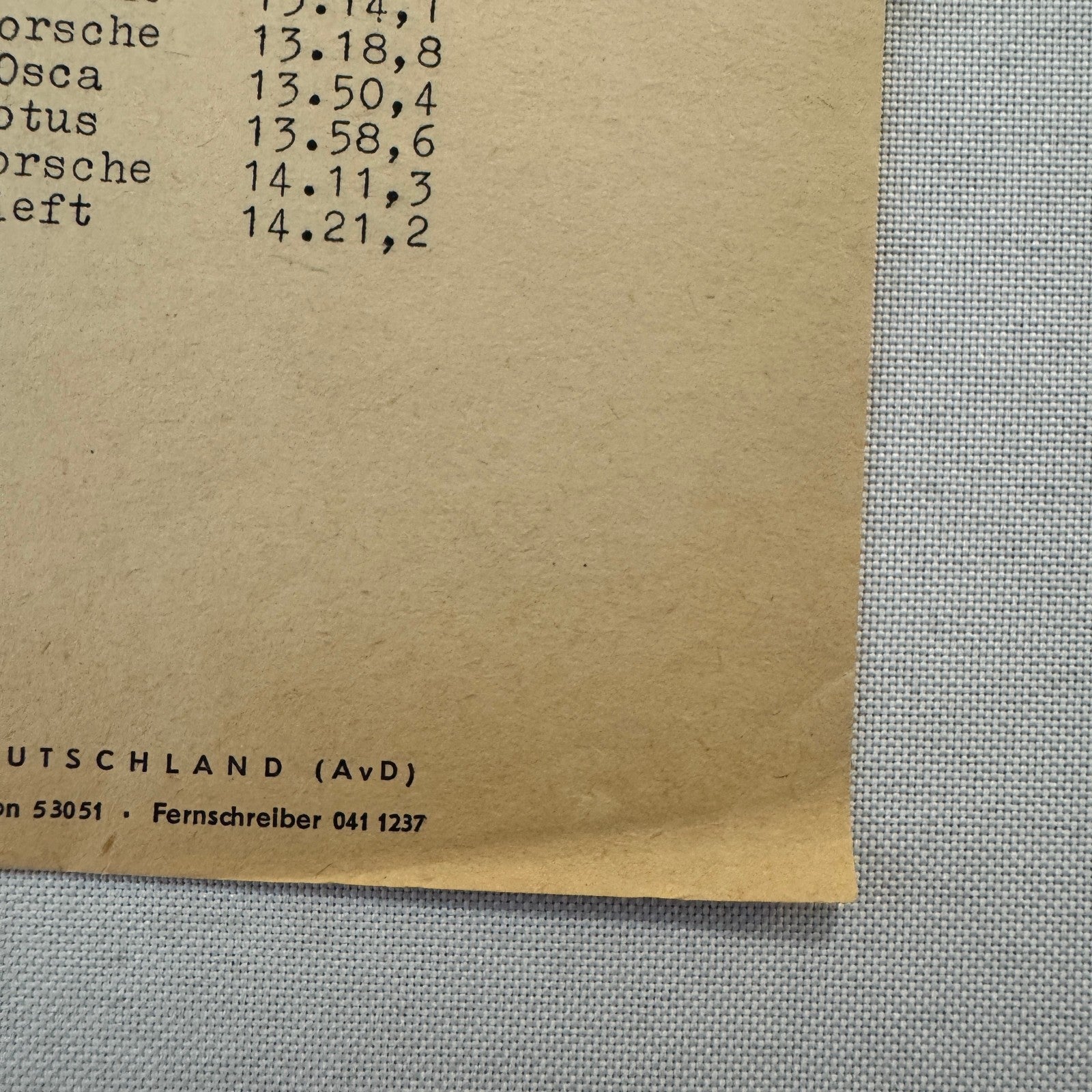 1954 AVD European Grand Prix at Nurburgring Racing Race Document Lot 2x