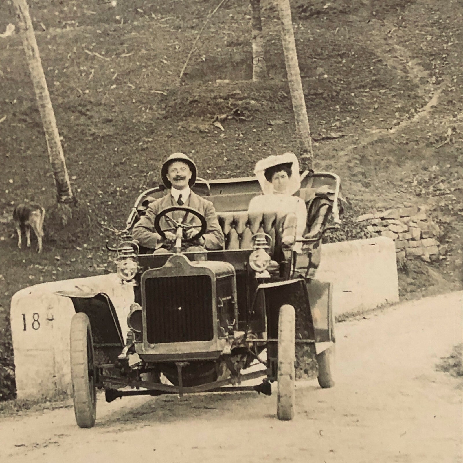 Vintage Photo Post Card Victorian Car Real Photo Postcard RPPC India Sri Lanka ?
