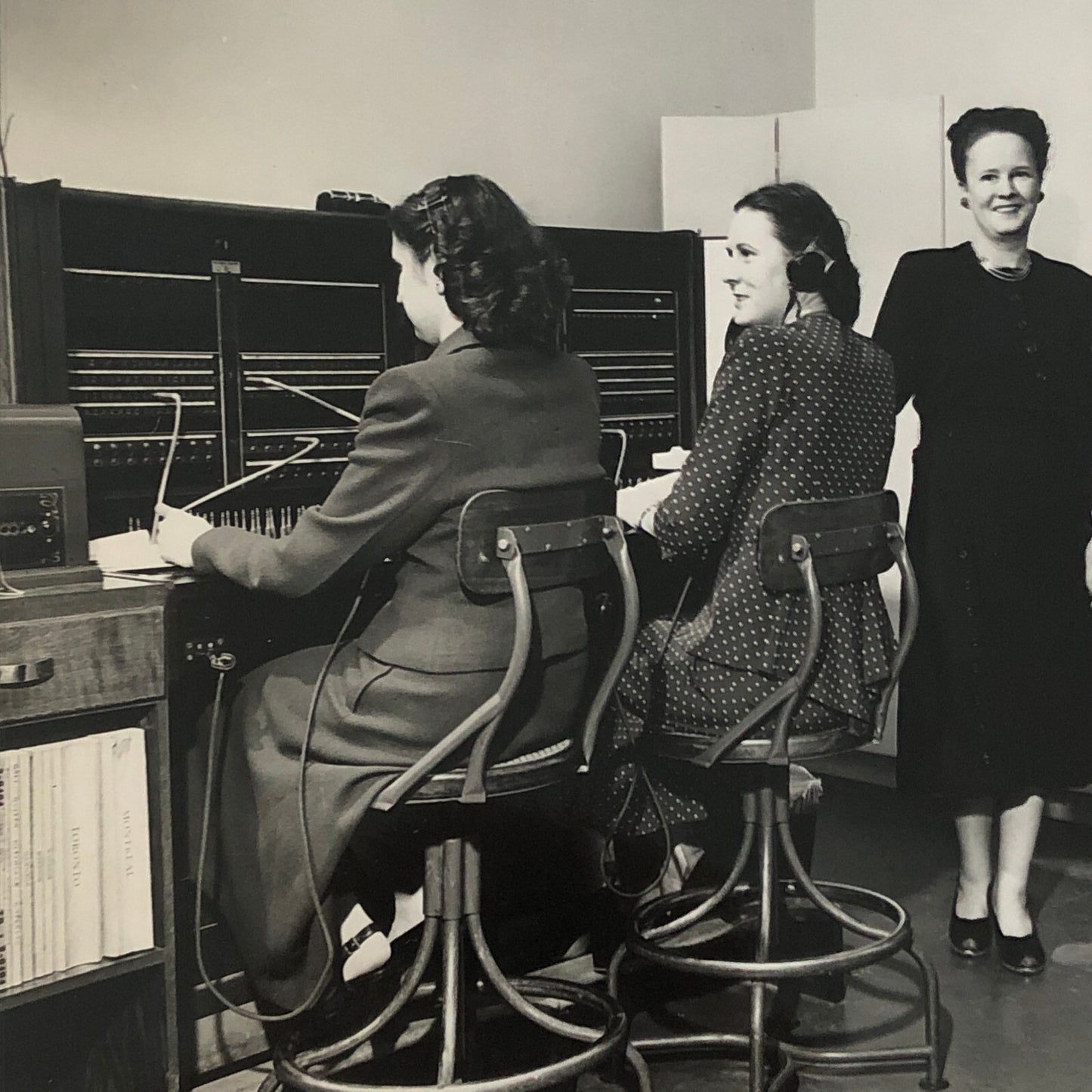 Vintage Photo Photograph Telephone Switchboard Office Workers Bell Canada