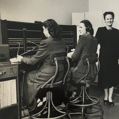 Vintage Photo Photograph Telephone Switchboard Office Workers Bell Canada