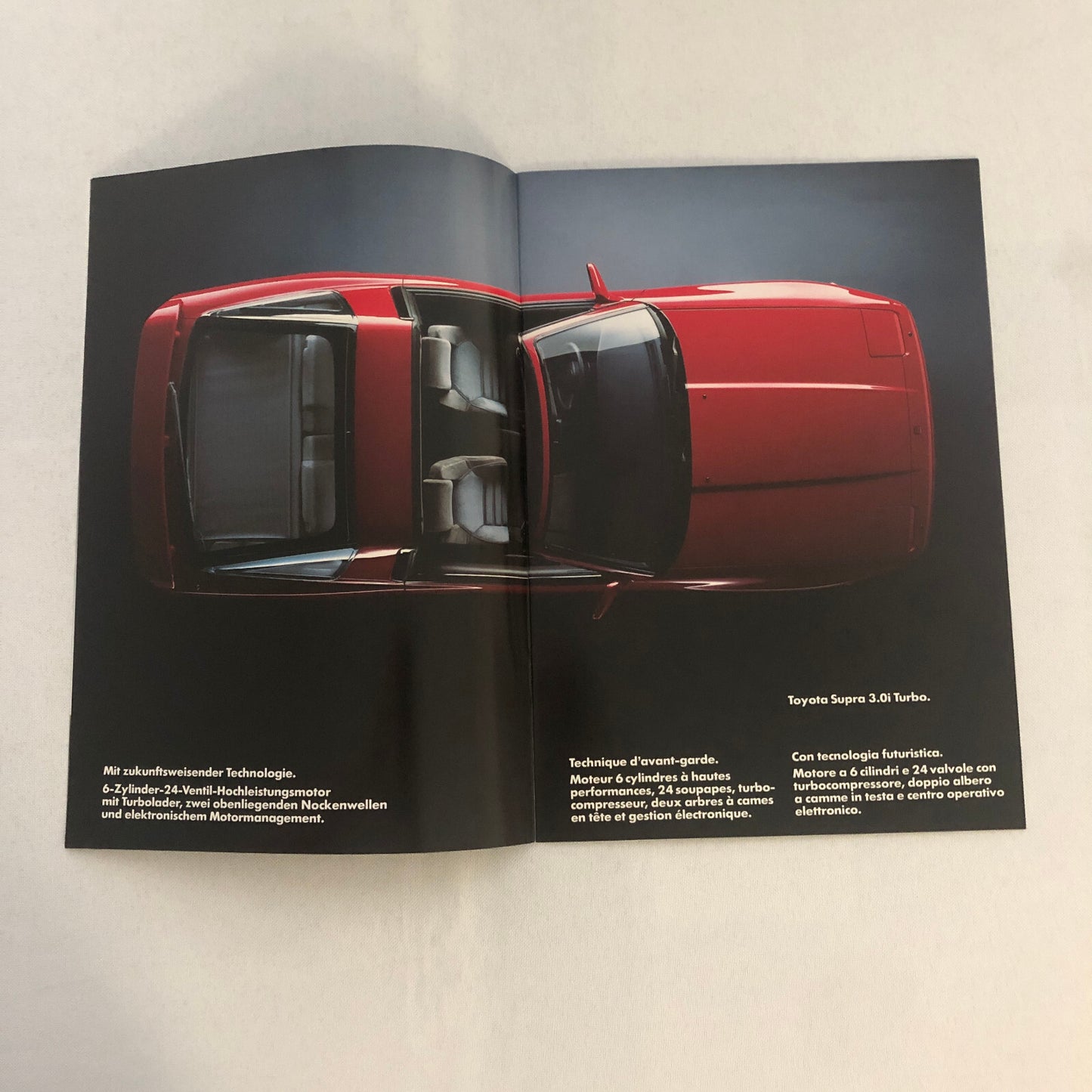 Vintage Toyota Supra Turbo Sales Brochure Catalog French German Italian Text
