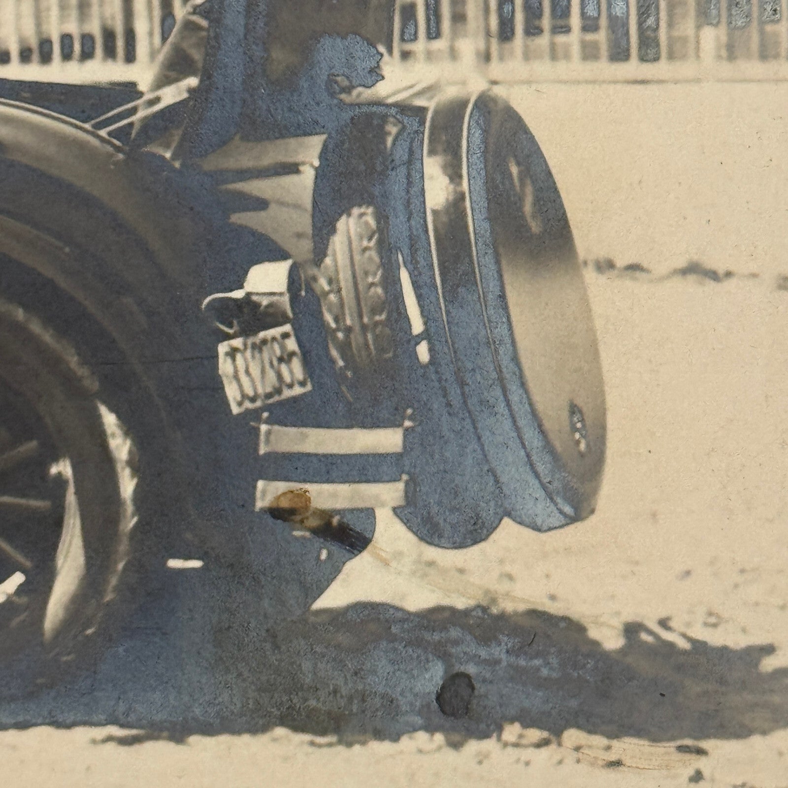 Antique Photo Photograph People on Beach with Early Automobile Car