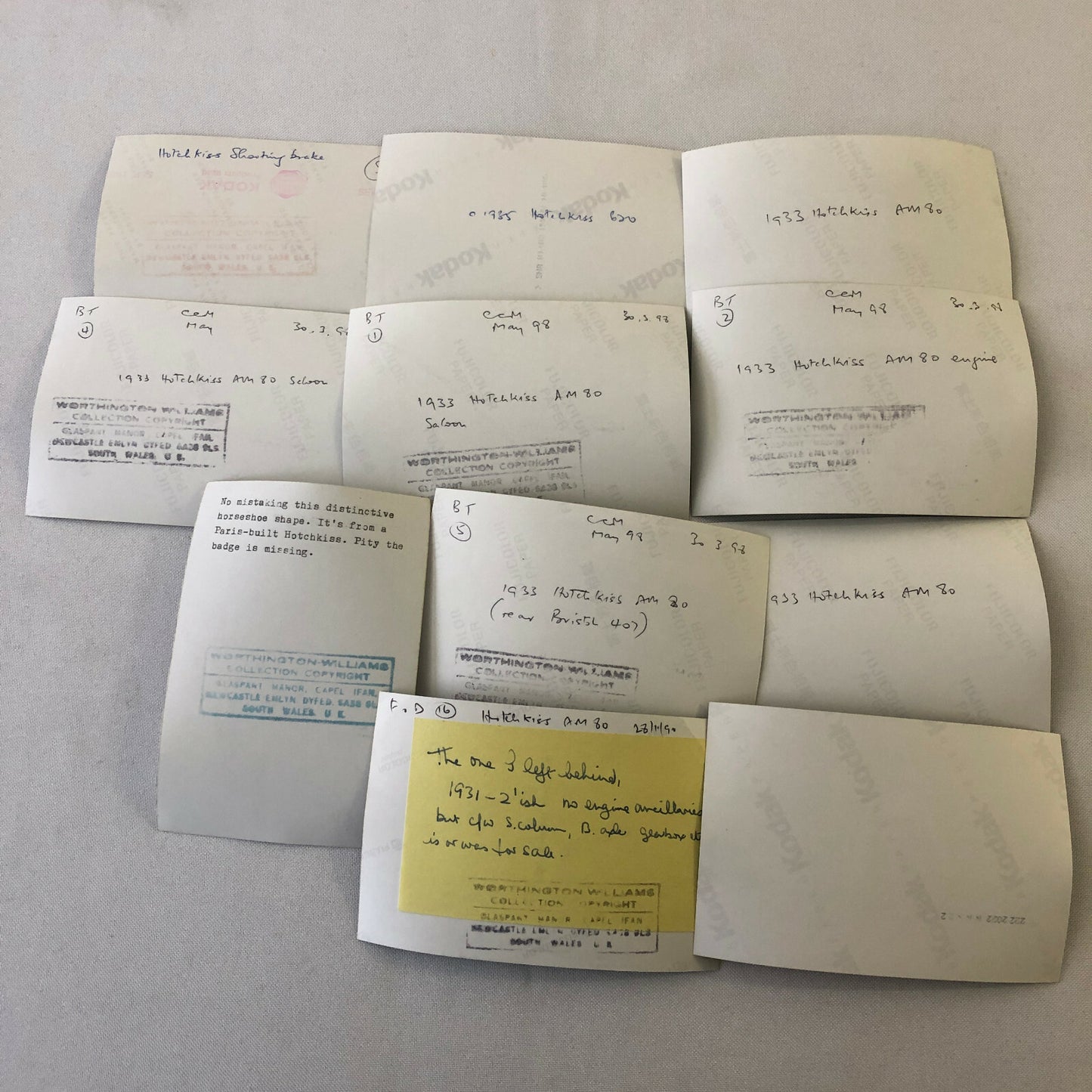 Vintage Hotchkiss Car Barn Find Junk Yard Parts Photo Photograph Print Lot of 11