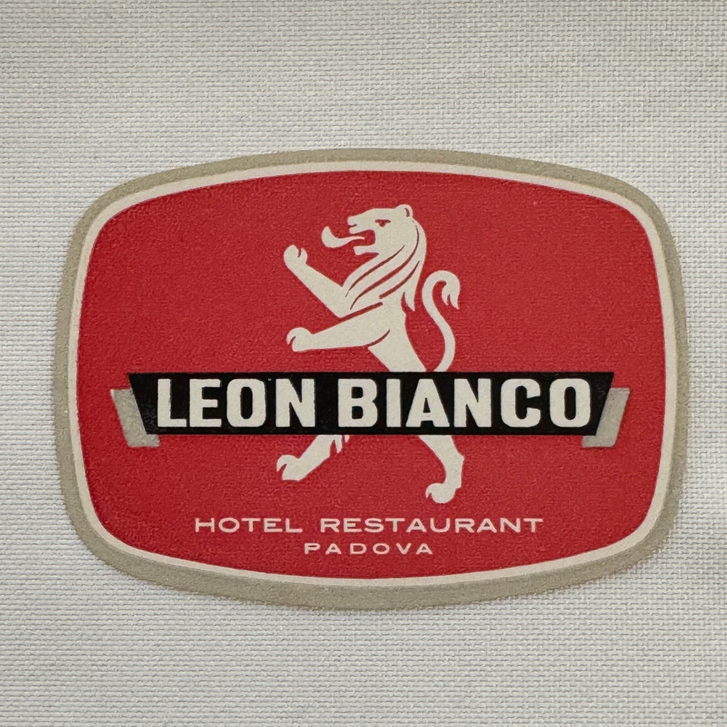 Vintage Travel Luggage Label Hotel Bianco Padova Italy Italian