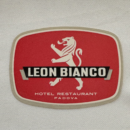 Vintage Travel Luggage Label Hotel Bianco Padova Italy Italian