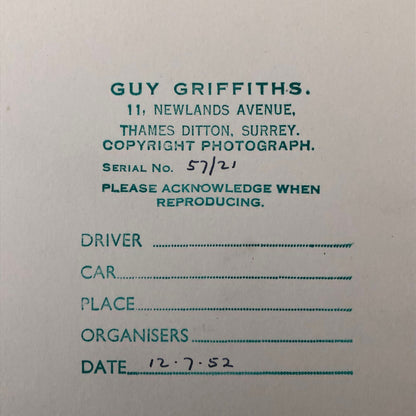 Vintage Car Racing Photo Photograph Print Alfa Romeo & Italia Cars 1952 