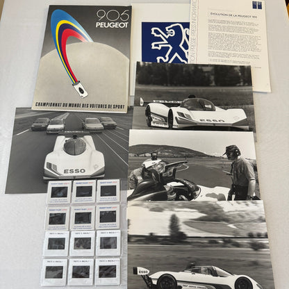 Vintage Peugeot 905 Racing Car Press Kit Motorsport Race Photos 35mm Slides