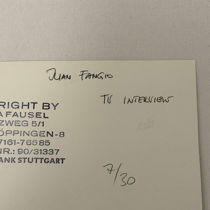 Vintage Racing Photo Juan Manuel Fangio Rome Grand Prix F2 Race Italy Motorsport