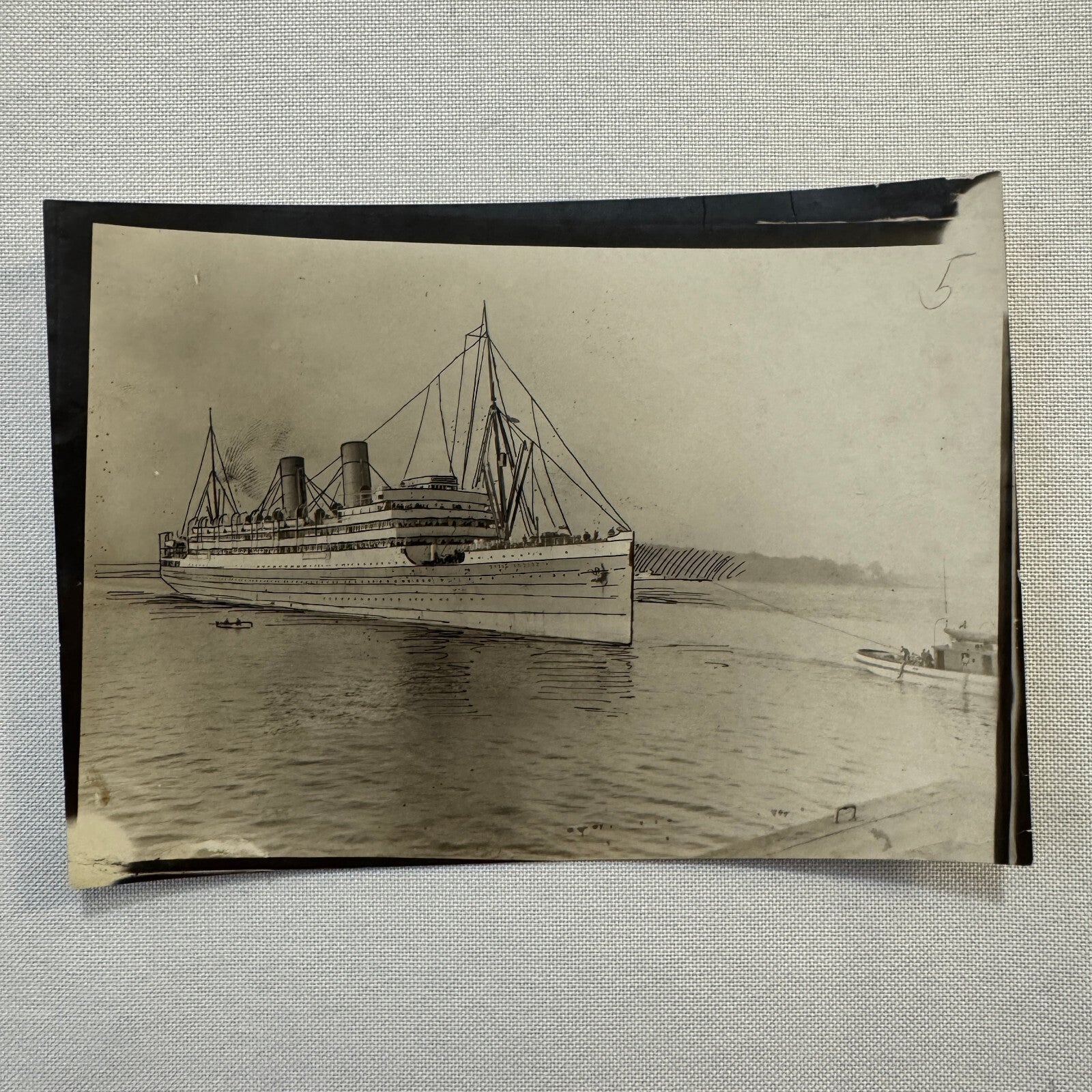 Vintage Boat Photo Photograph Royal Eduouard Steamer Steam Ship