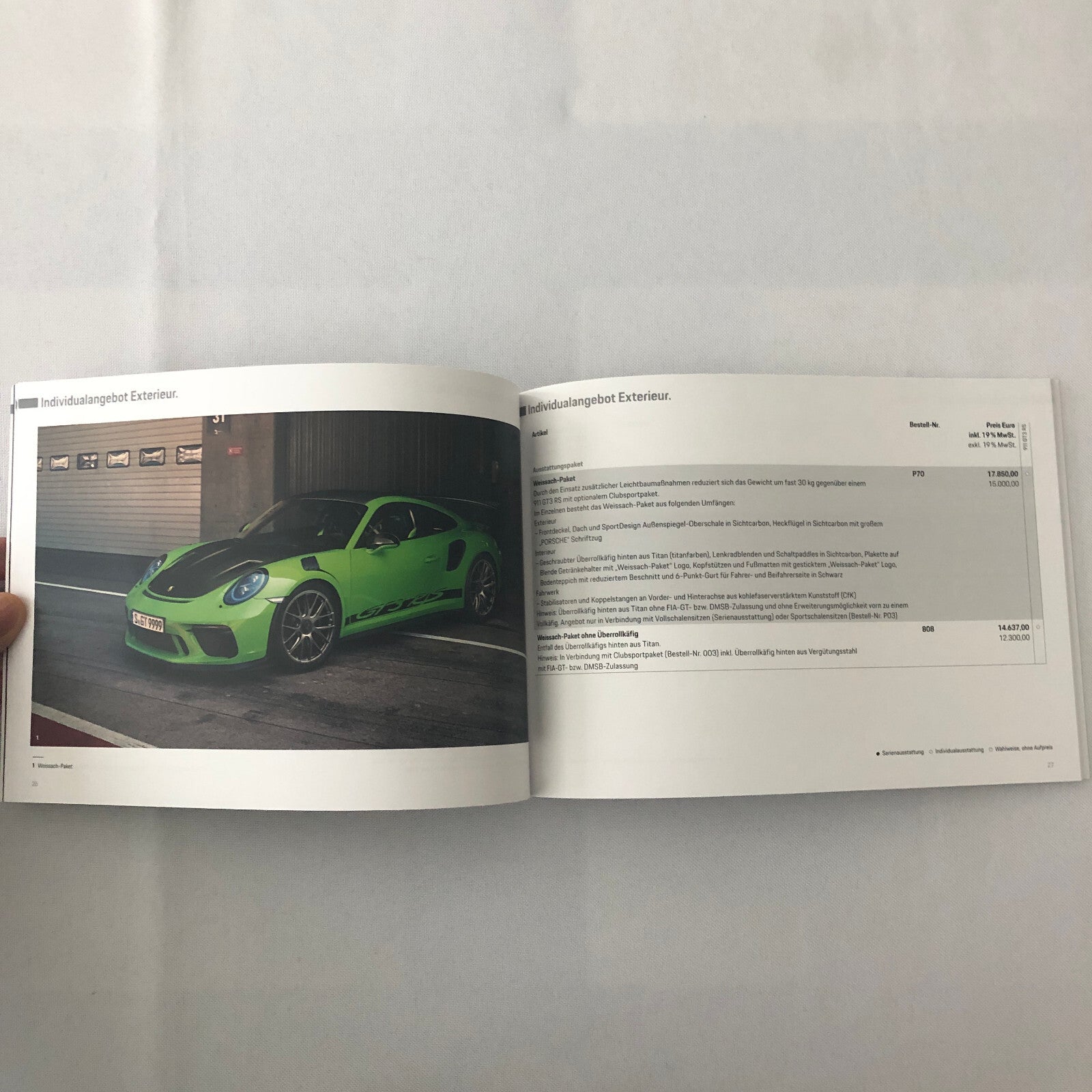 Porsche 911 GT3 RS Sales Brochure Catalog Book Porsche GT3RS GERMAN 2018