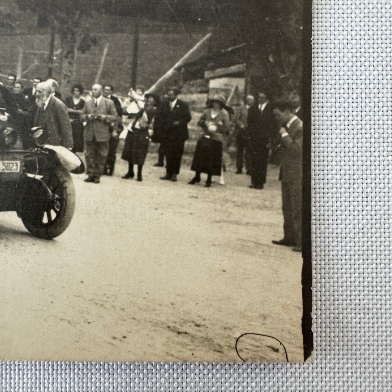 Vintage Real Photo Postcard Post Card RPPC People with Early Car Automobile