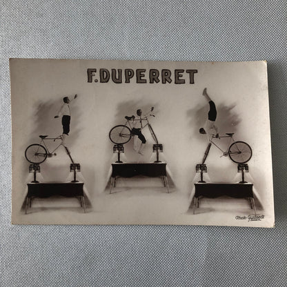 Circus Bicycle Balancing Act Postcard Post Card F Duperret Vintage