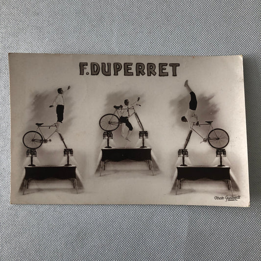 Circus Bicycle Balancing Act Postcard Post Card F Duperret Vintage
