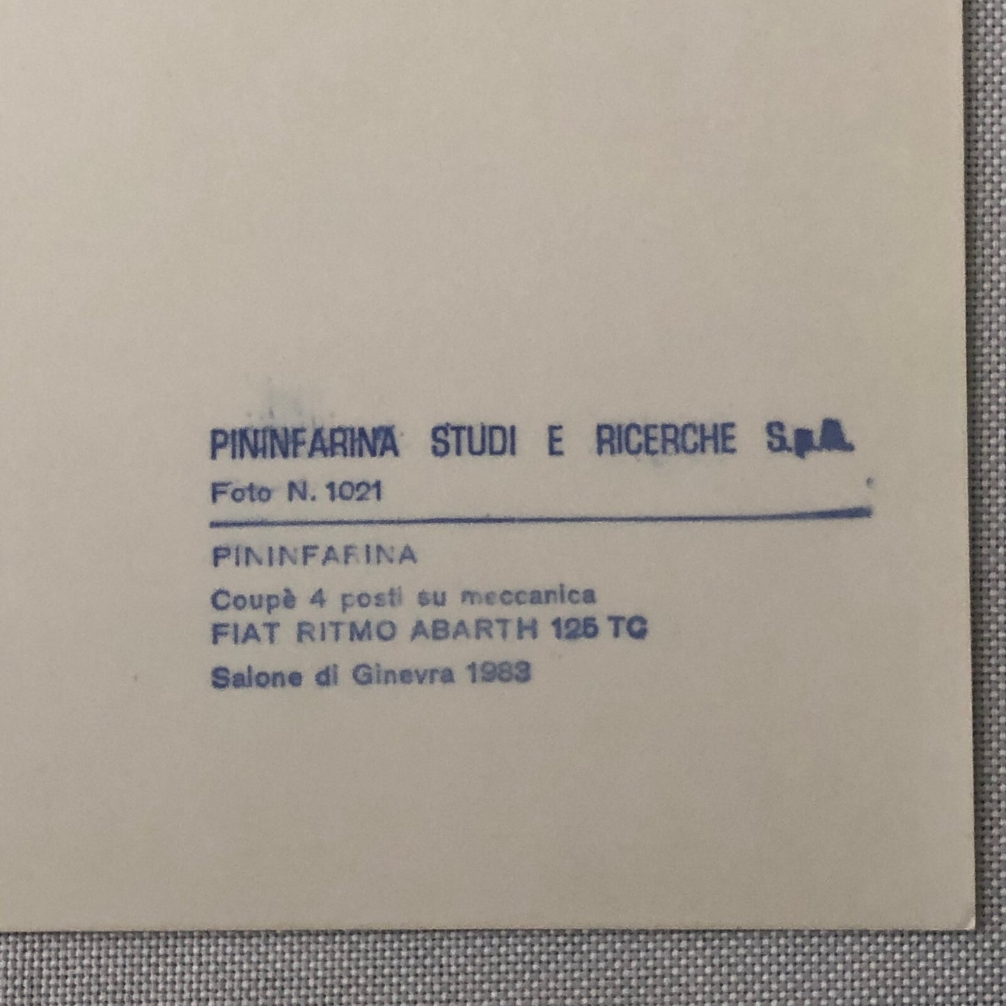 Fiat Ritmo Abarth 125 TC Pininfarina Car Photo Photograph Print