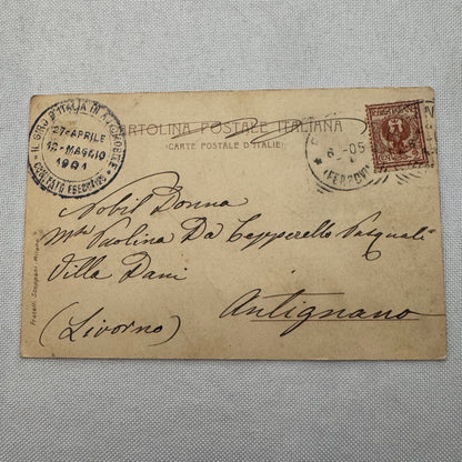 Vintage Car Automobile Postcard Post Card Italy Italian Posted with Stamp