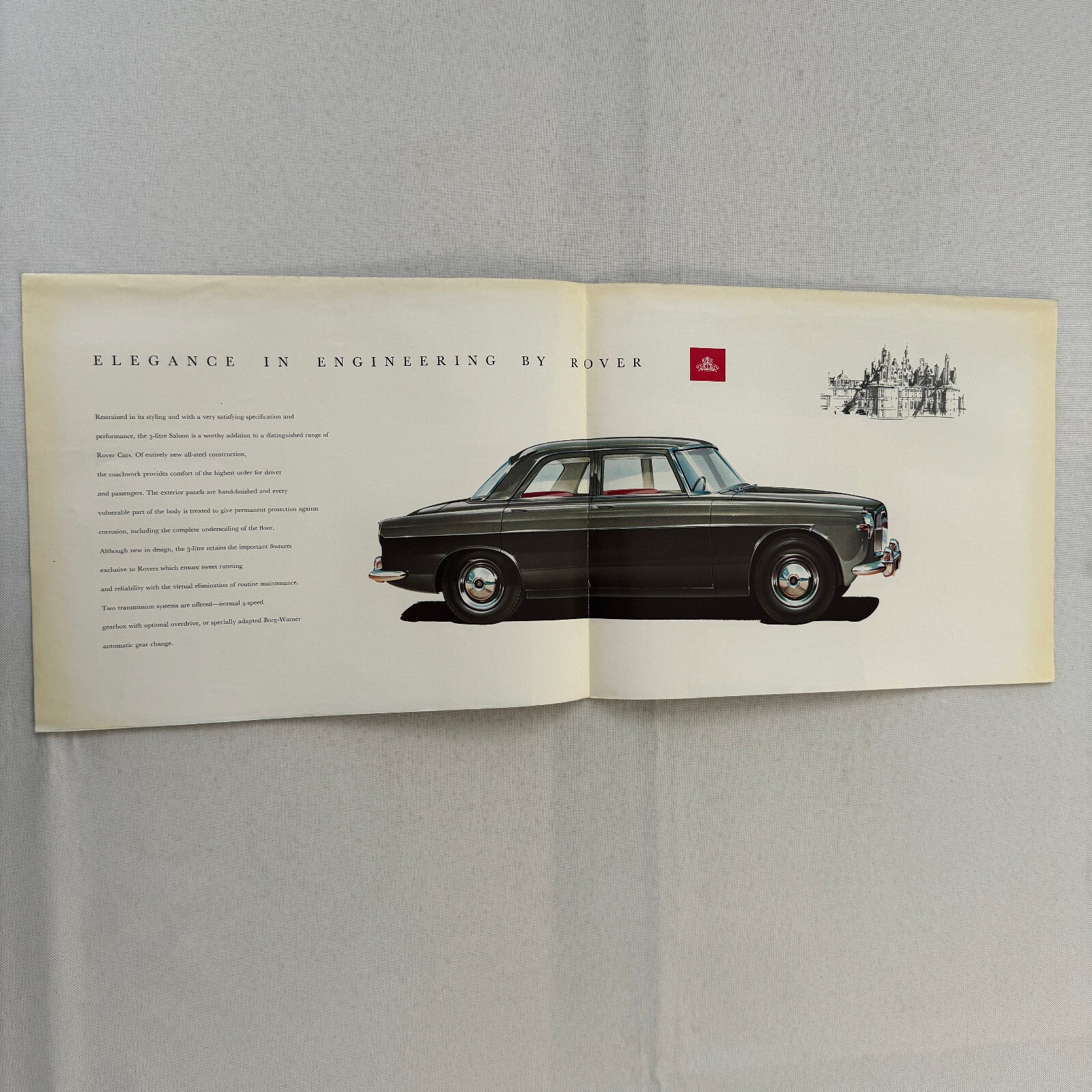 Rover 3 Litre Saloon Car Sales Brochure Catalog Vintage Advertising