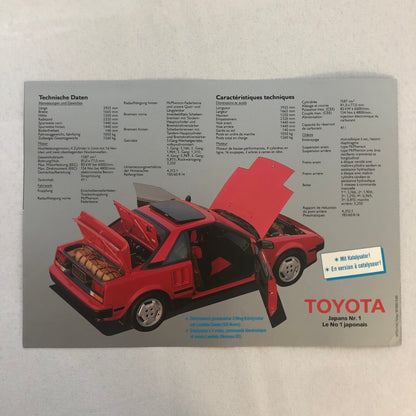 Vintage Toyota MR2 Car Sales Brochure Catalog Advertising German and French Text