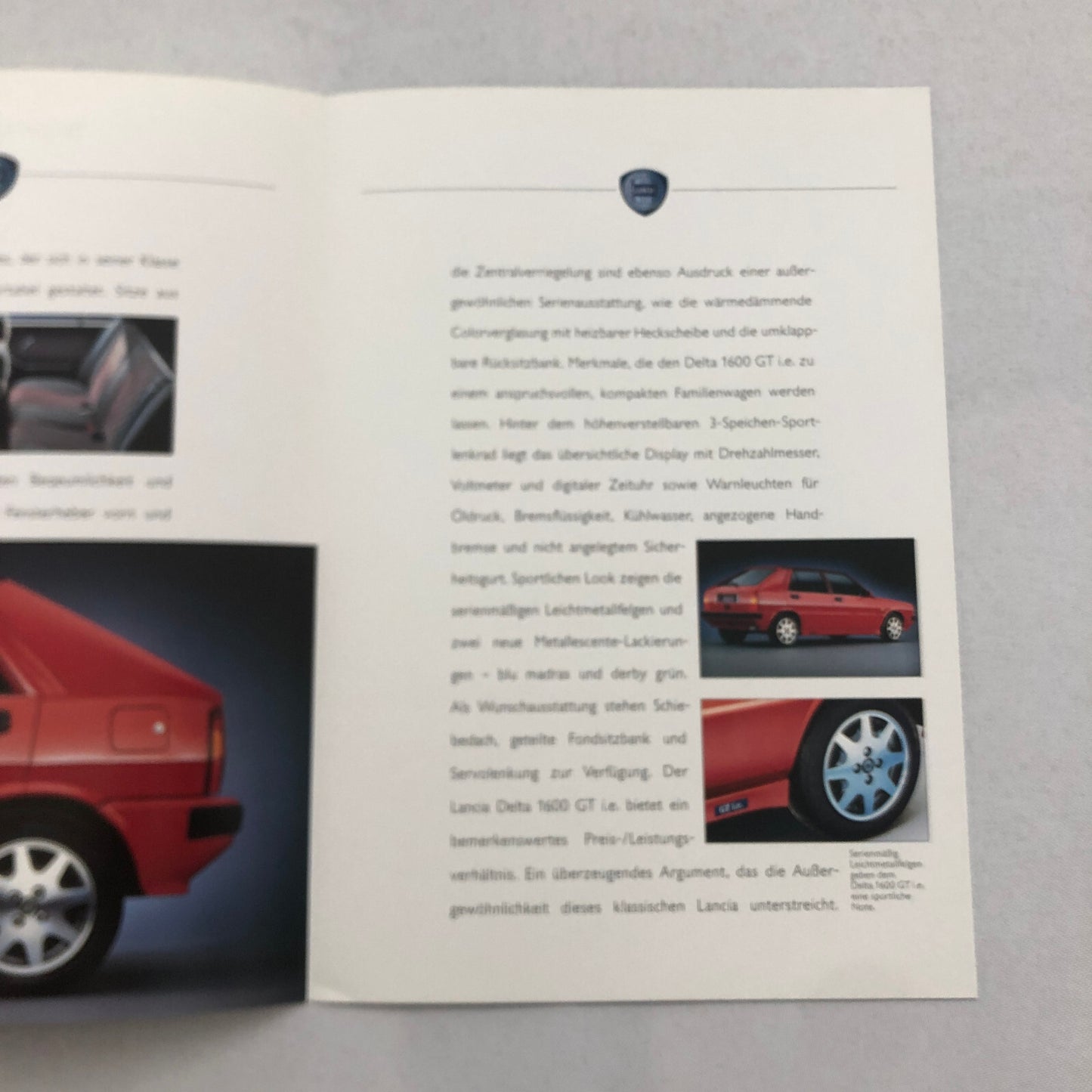Lancia Delta 1600 GT I.E. Car Sales Brochure Catalog GERMAN TEXT European
