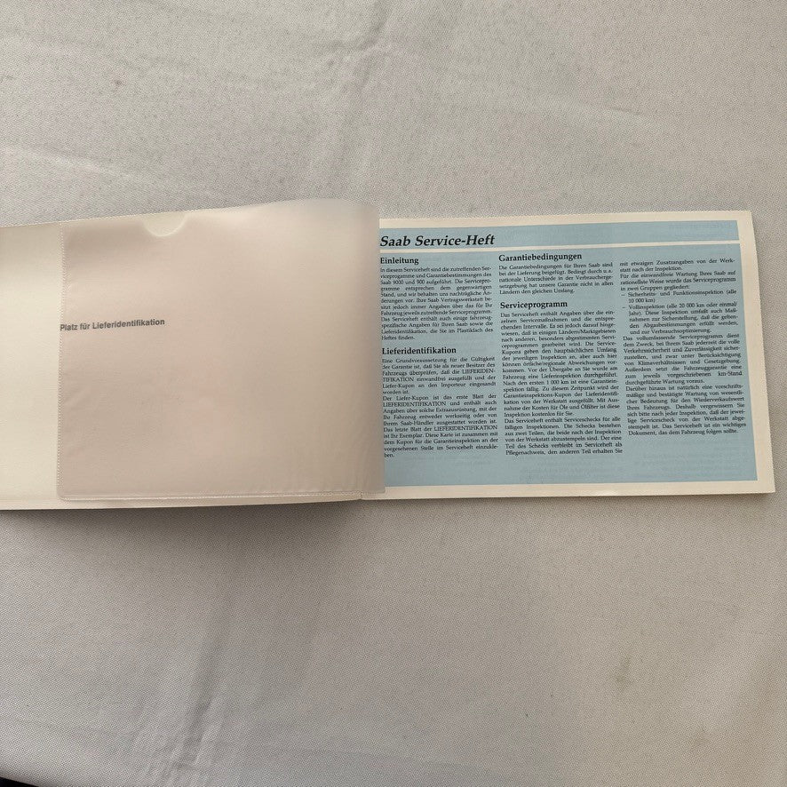 Saab 900 and 9000 Service Book Manual GERMAN 1988 1989
