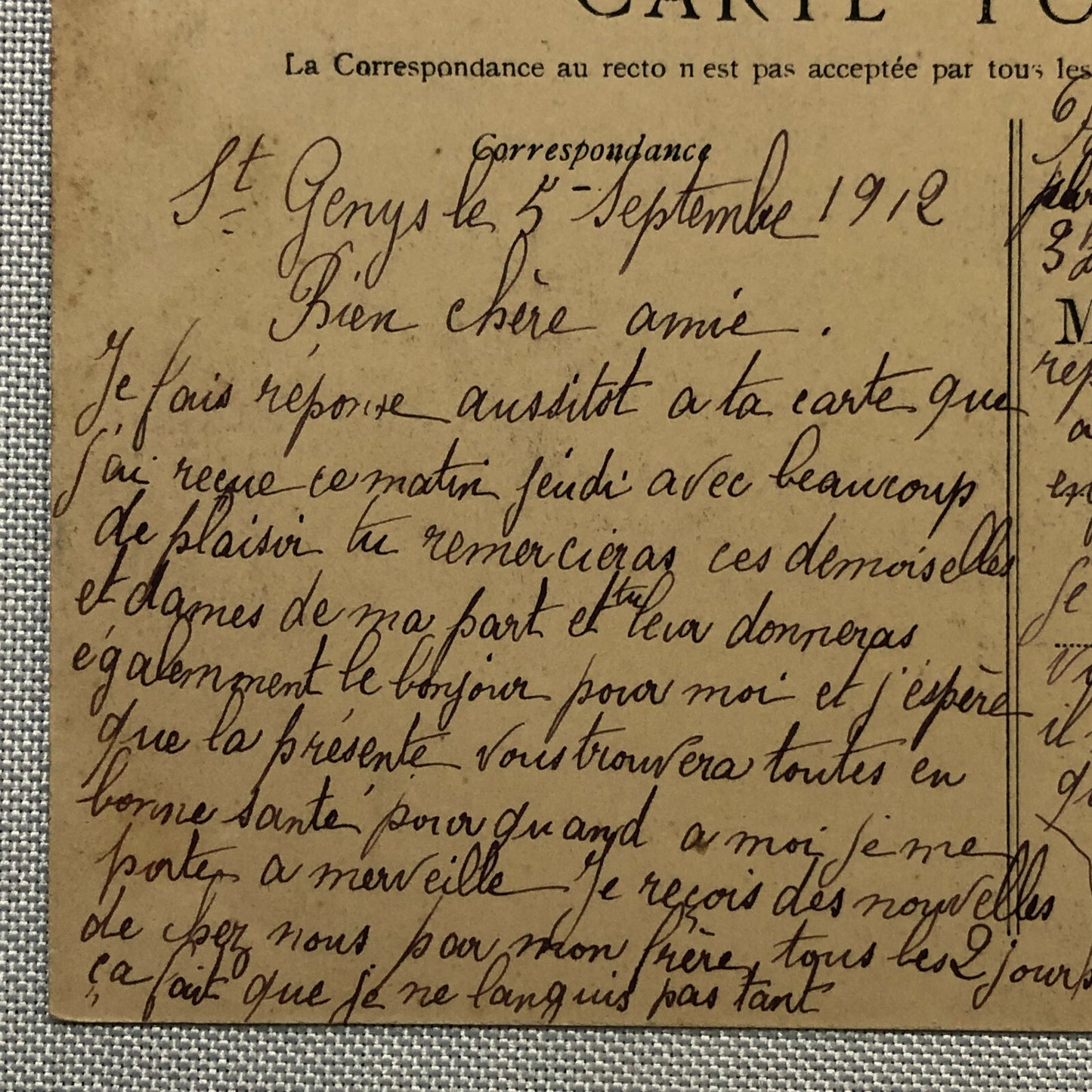 Antique 1906 Circuit de la Sarthe Racing Car Postcard Post Card French