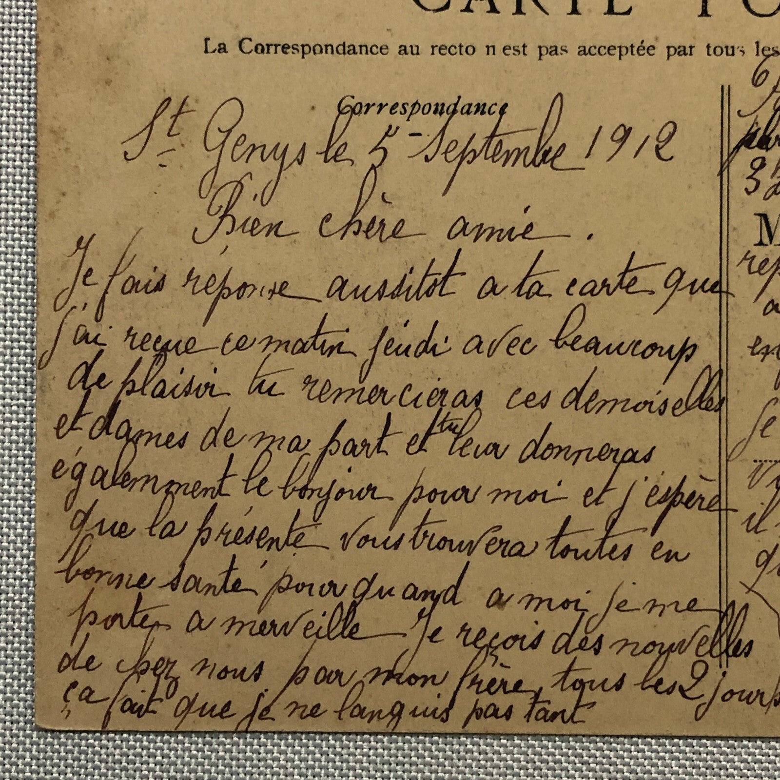 Antique 1906 Circuit de la Sarthe Racing Car Postcard Post Card French