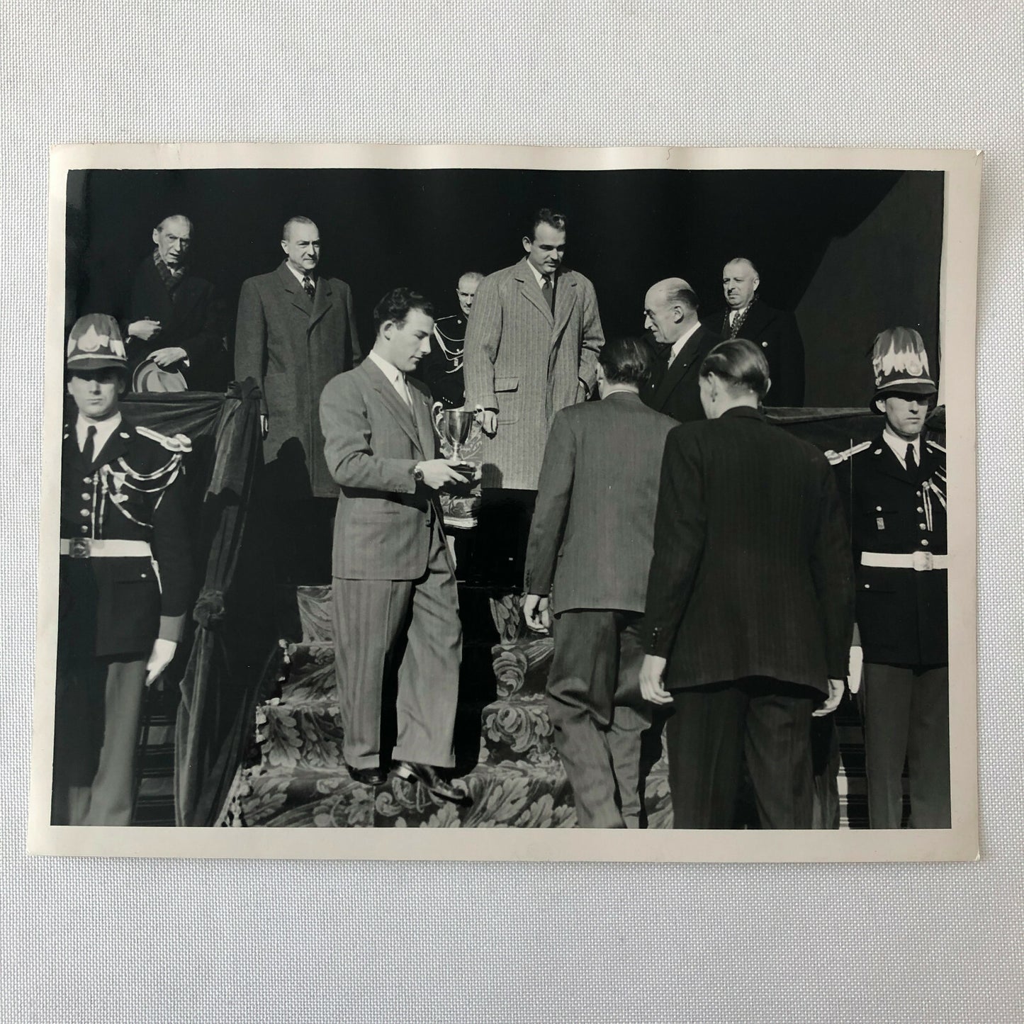 Vintage 1952 Rallye Monte Carlo Stirling Moss Award Ceremony Photo Photograph 