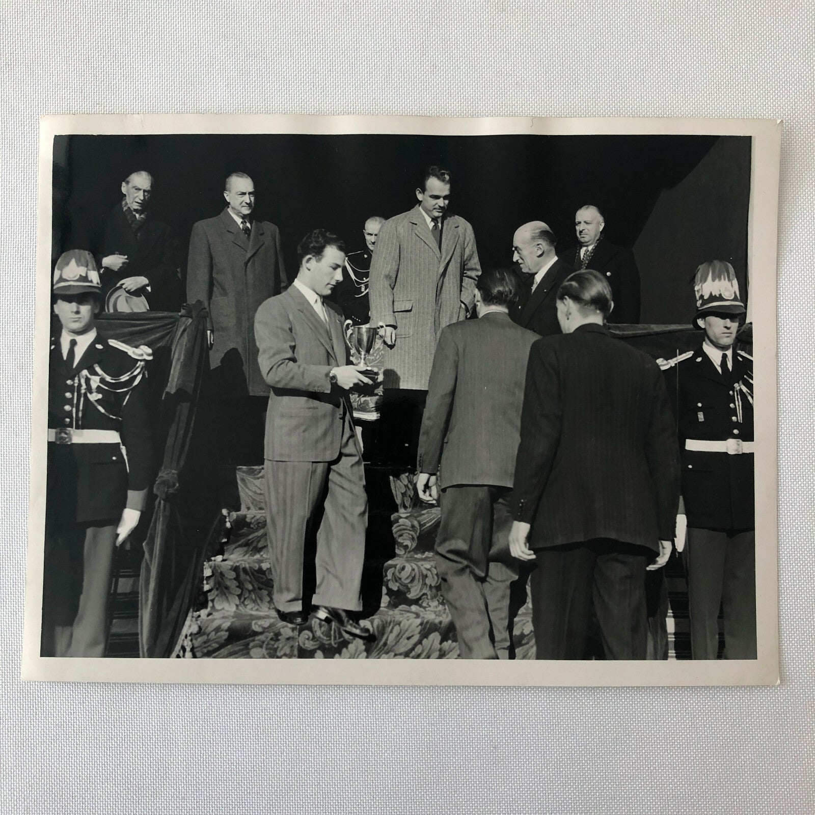 Vintage 1952 Rallye Monte Carlo Stirling Moss Award Ceremony Photo Photograph 