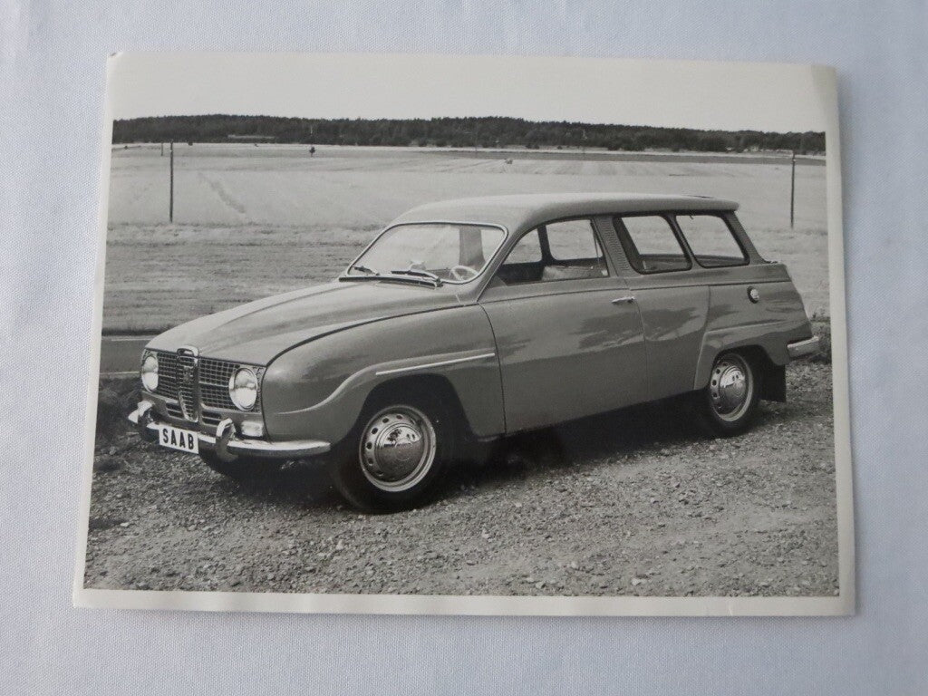 Vintage 1965 Saab Station Wagon Press Photo Photograph Image 