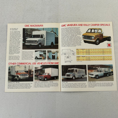 GMC Commercial Truck Van Brochure Vandura Magnavan Rally Camper Vintage Catalog