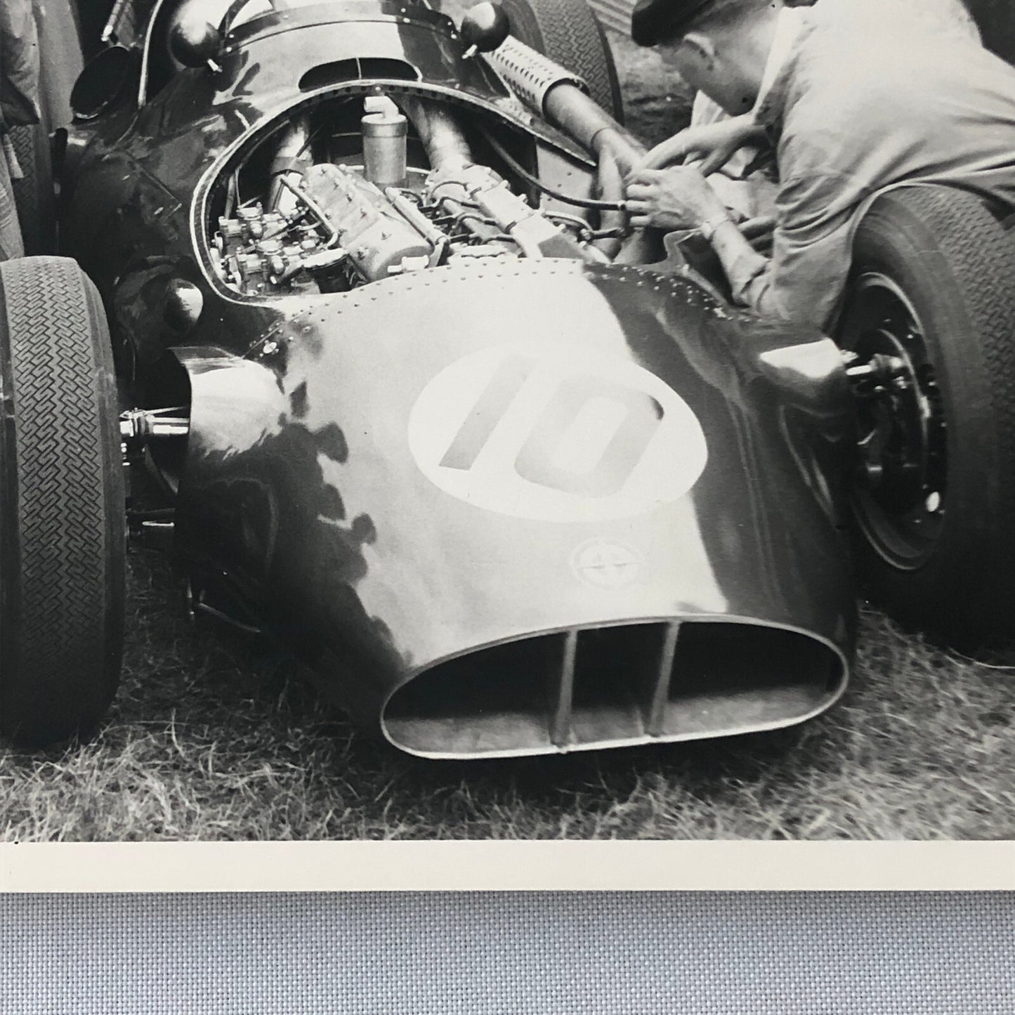 Vintage Racing Photo Photograph BRM Car Before Race
