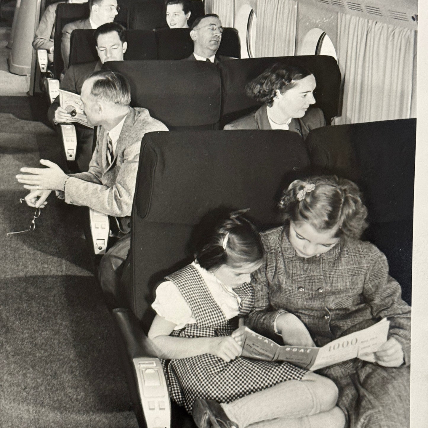 BOAC Airline Boeing Stratocruiser Interior Vintage Press Photo Photograph