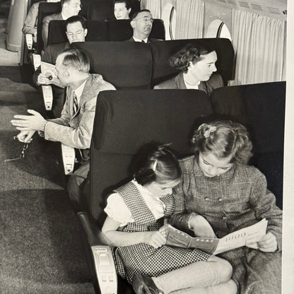 BOAC Airline Boeing Stratocruiser Interior Vintage Press Photo Photograph